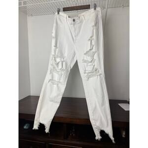 American Eagle Destroyed White/Off White Jegging 20R NWT
